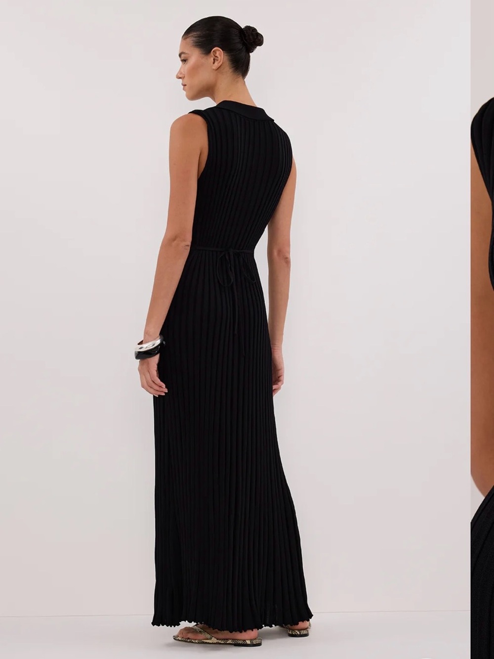 DISSH Black Pleated Collared Maxi Dress - Picture 4 of 5